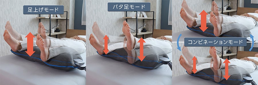動く足枕　睡眠導入の新提案、エアテックフットピロー発売。