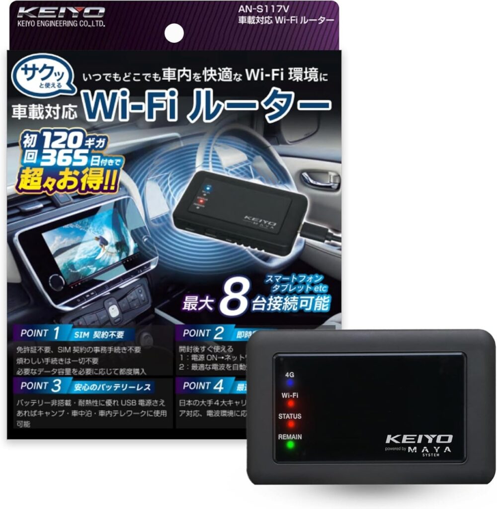 スマホも動画もナビもOK！車内でWi-Fiライフが変わる「サクッとWi-Fi」初回120GB/365日付き！新プランAN-S117V発売のお知らせ。