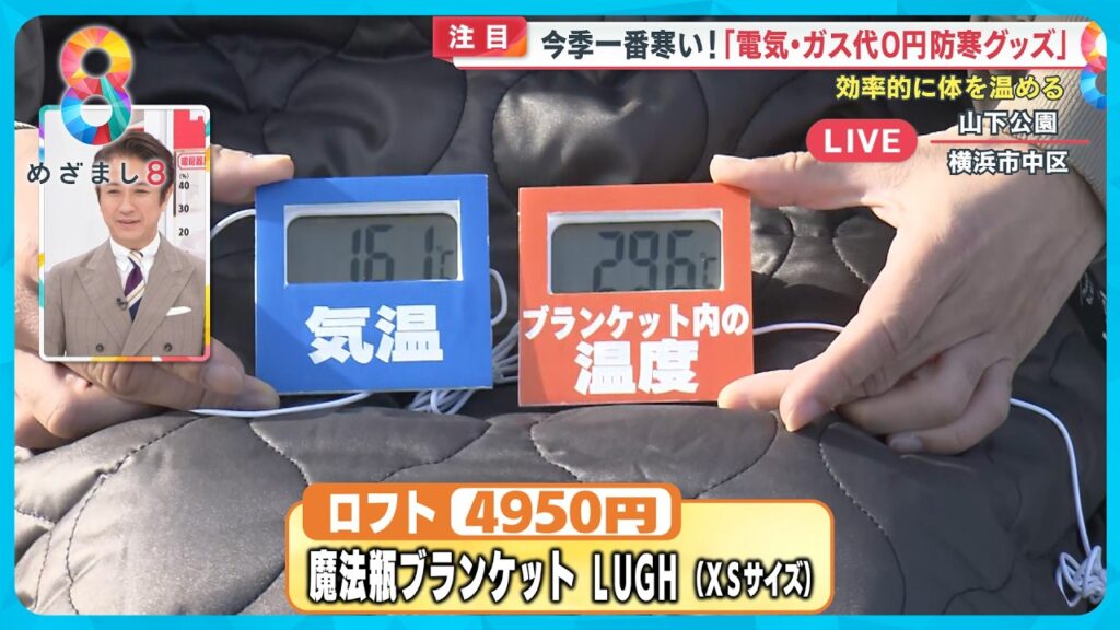 【注目】｢電気・ガス代0円防寒グッズ」効率的に体を温めるそのスゴさとは？【めざまし８ニュース】