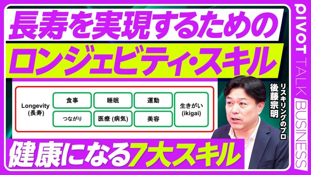 【長寿を実現する「ロンジェビティ・スキル」】欧米で長寿ブームが起きている５大要因／フランスは50歳以上の雇用促進／リスキリングより健康／労働寿命を伸ばす7大スキル／アクセンチュアリストラの意味