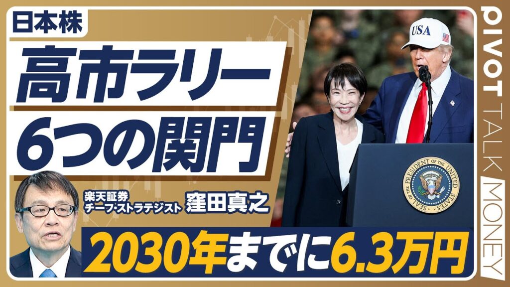 【高市ラリー。６つの関門】外国人投資家の３つの期待／公約と選挙／自社株買いの大きな余力／インフレの上振れ／2030年までに日経平均6.3万円／アベノミクス相場との類似