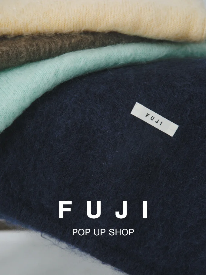 【FUJI POP UP SHOP】開催別注マフラー4色リリース – 五泉ニット産地から紡ぐ特別な一枚