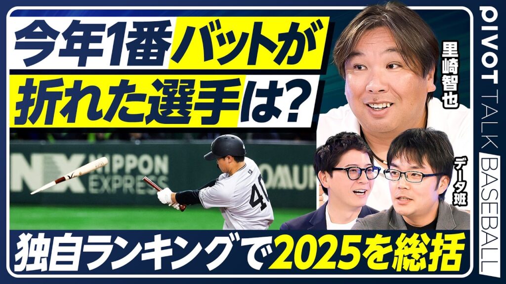 【里崎智也×プロ野球】独自のランキングを作成し、今年のプロ野球を総括／最もバットが折れた選手／HRの飛距離／空振り率／ストレート平均急速／ゴロになる割合／【PIVOT BASEBALL】