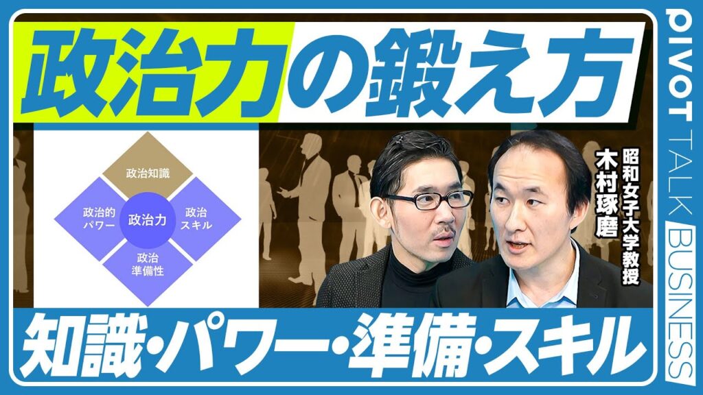 【政治力の鍛え方】マネジメントとしての社内政治／政治力は可視化できるか／政治知識／政治的パワー／政治準備性／政治スキル／リーダーシップとしての社内政治／中間管理職と政治力
