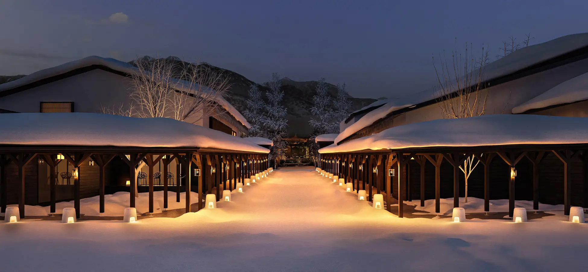 【界 アルプス】雪国のアーケード「雁木（がんぎ）」が幻想的な光の回廊に。信州の雪深い冬を灯す「雪国がんぎあかり」初開催