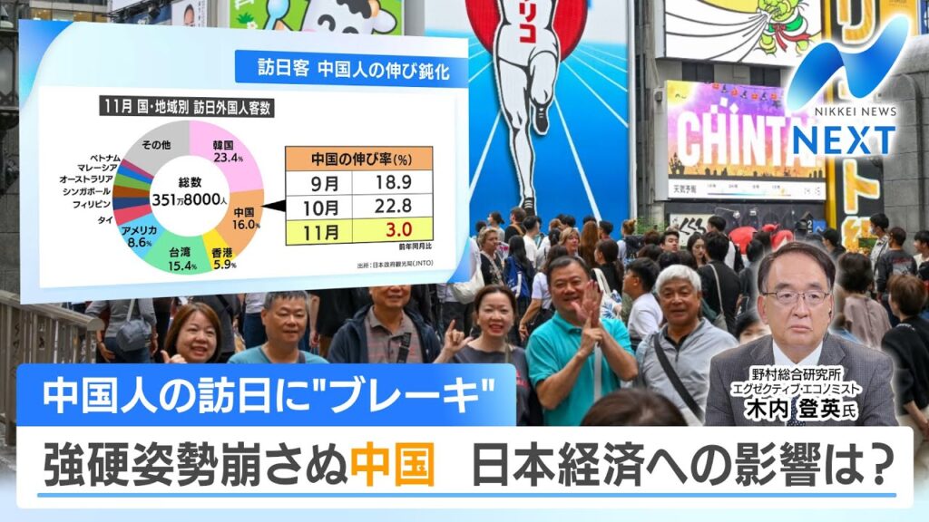 中国人の訪日に“ブレーキ” 強硬姿勢崩さぬ中国 日本経済への影響は？【NIKKEI NEWS NEXT】