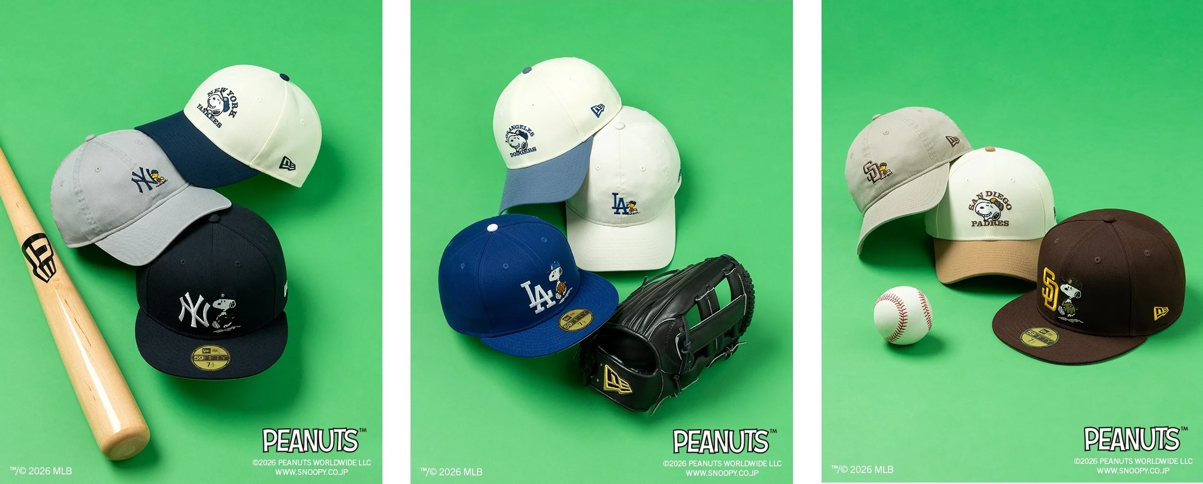 ニューエラ】MLB所属3チームをフィーチャーしたPEANUTSとの