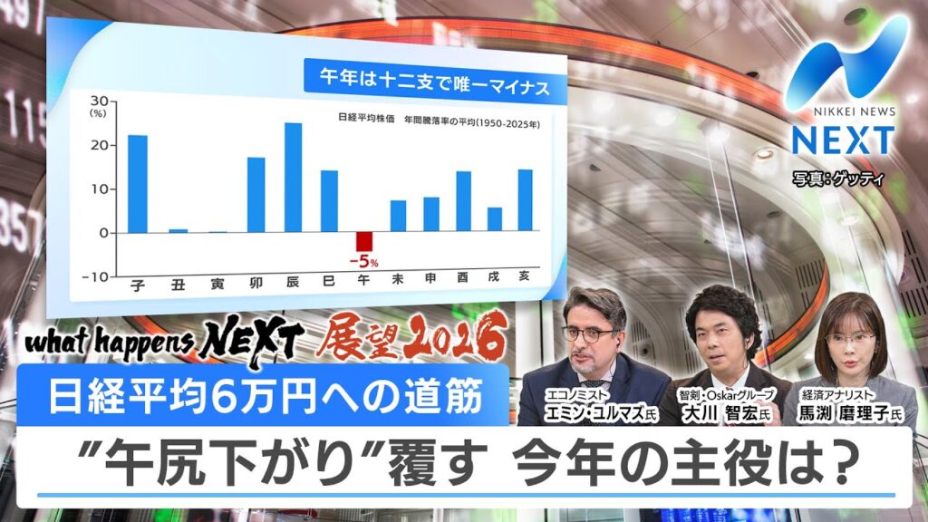 what happens NEXT 展望2026 日経平均6万円への道筋 “午尻下がり”覆す 今年の主役は？【NIKKEI NEWS NEXT】