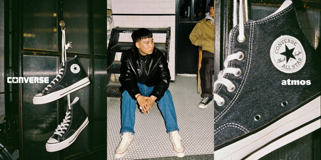 「atmos」が「CONVERSE」の別注モデル 『ALL STAR LGCY HI “DENIM JOURNEY PACK”』を発売