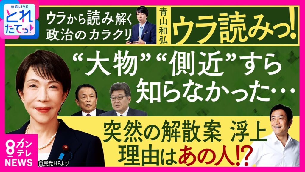 「麻生氏も萩生田氏も知らず」“衆院解散案”「根回ししないのが良くも悪くも”高市カラー”」と政治ジャーナリスト青山和弘氏｜旬感LIVE とれたてっ!〈カンテレNEWS〉