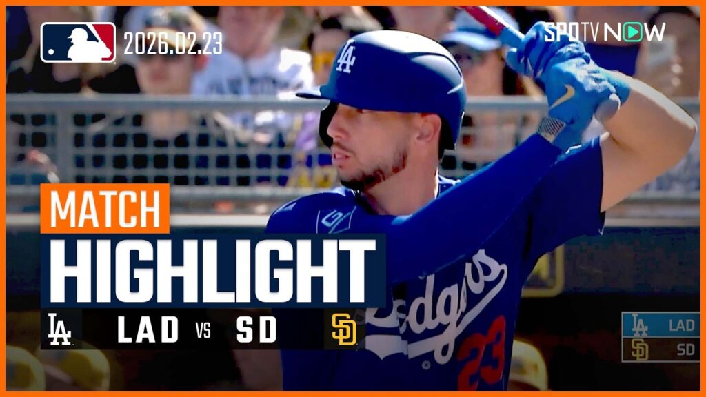 【新戦力のタッカーがついにドジャースデビュー！】ドジャースvsパドレス 試合ハイライト MLB2026スプリングトレーニング 2.23