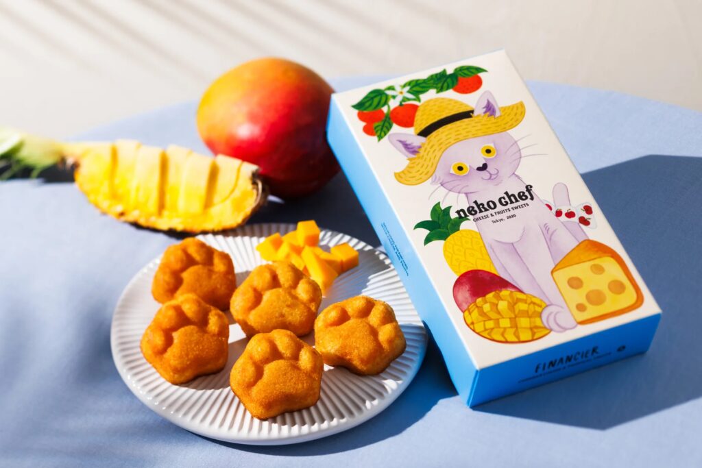 ≪ 夏気分を味わう新作登場 ≫ フルーツの爽やかさとチーズのコクが重なる、 『フィナンシェ チェダーチーズ＆トロピカルフルーツ』が【ネコシェフ】より4月1日（水）から期間限定で新発売！