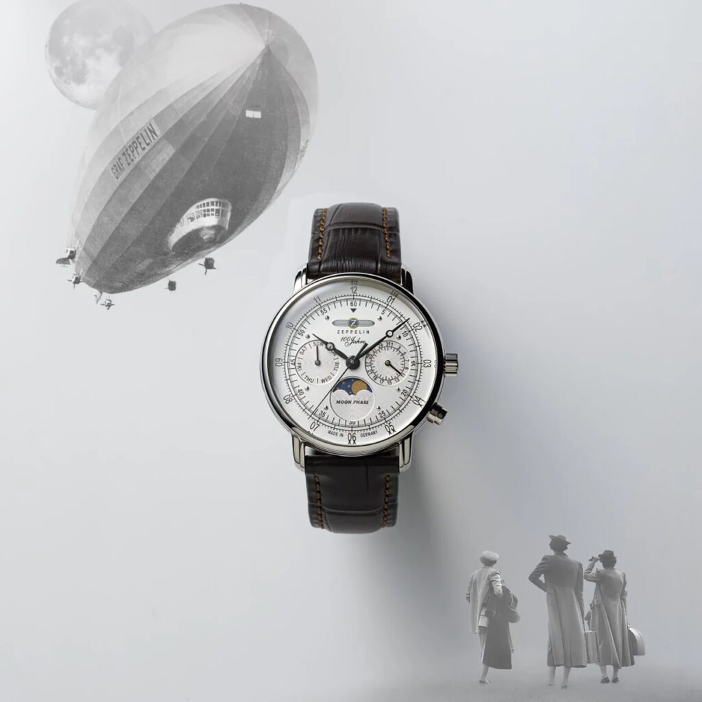 ドイツ時計『ZEPPELIN（ツェッペリン）』、ベストセラー「100周年記念シリーズ」から、最小サイズとなる36mm径のムーンフェイズモデルが登場。