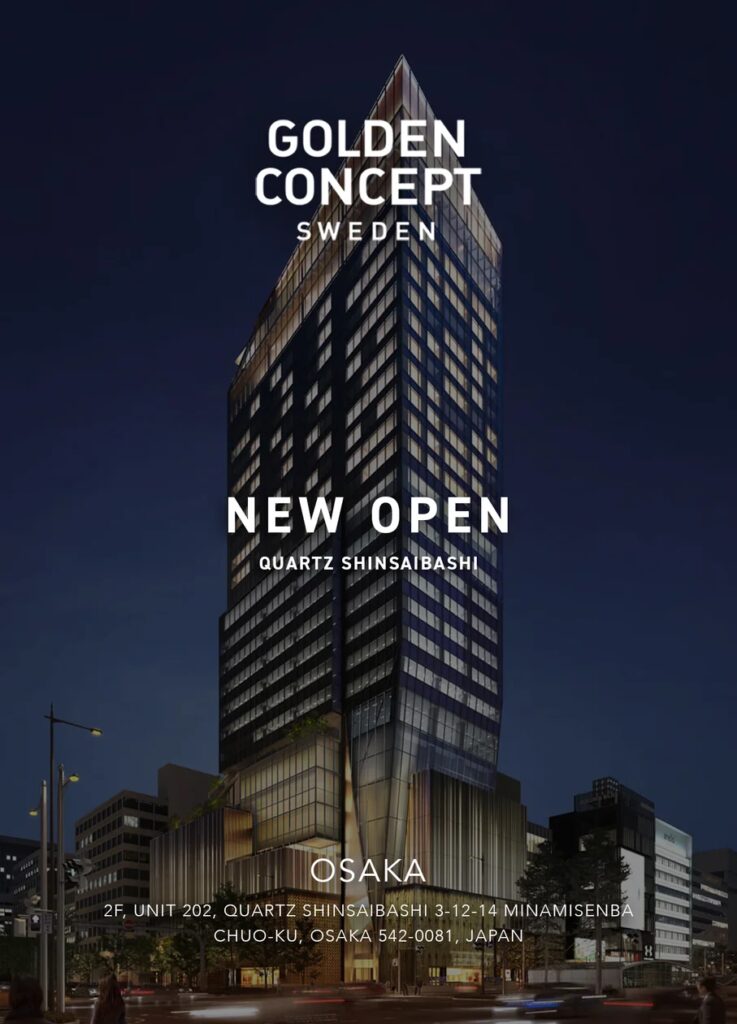 2026年4月25日 大阪・心斎橋に誕生する新たなランドマーク「クオーツ心斎橋/QUARTZ SHINSAIBASHI」に、GOLDEN CONCEPTが新店舗をオープン。