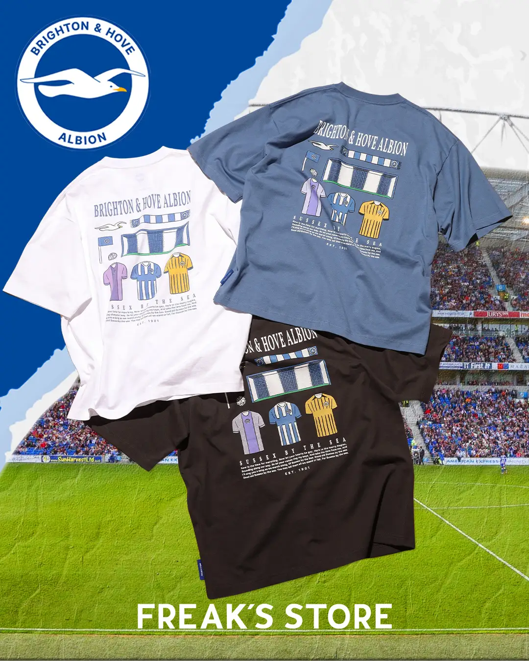 Brighton & Hove Albion FC」× FREAK'S STORE。三笘 薫選手サイン入り