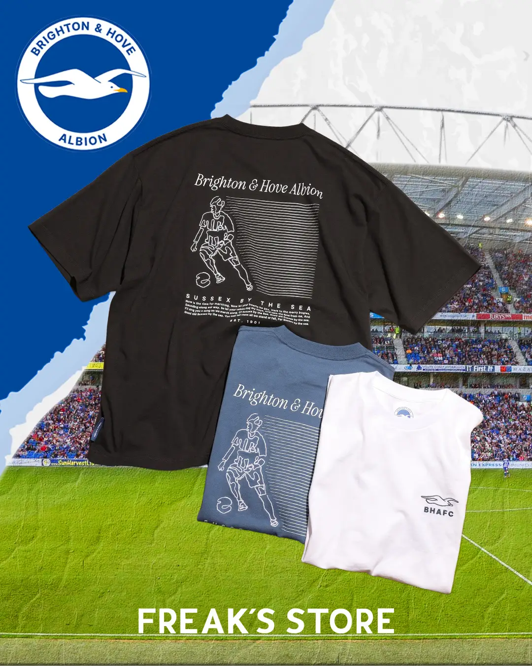 Brighton & Hove Albion FC」× FREAK'S STORE。三笘 薫選手サイン入り