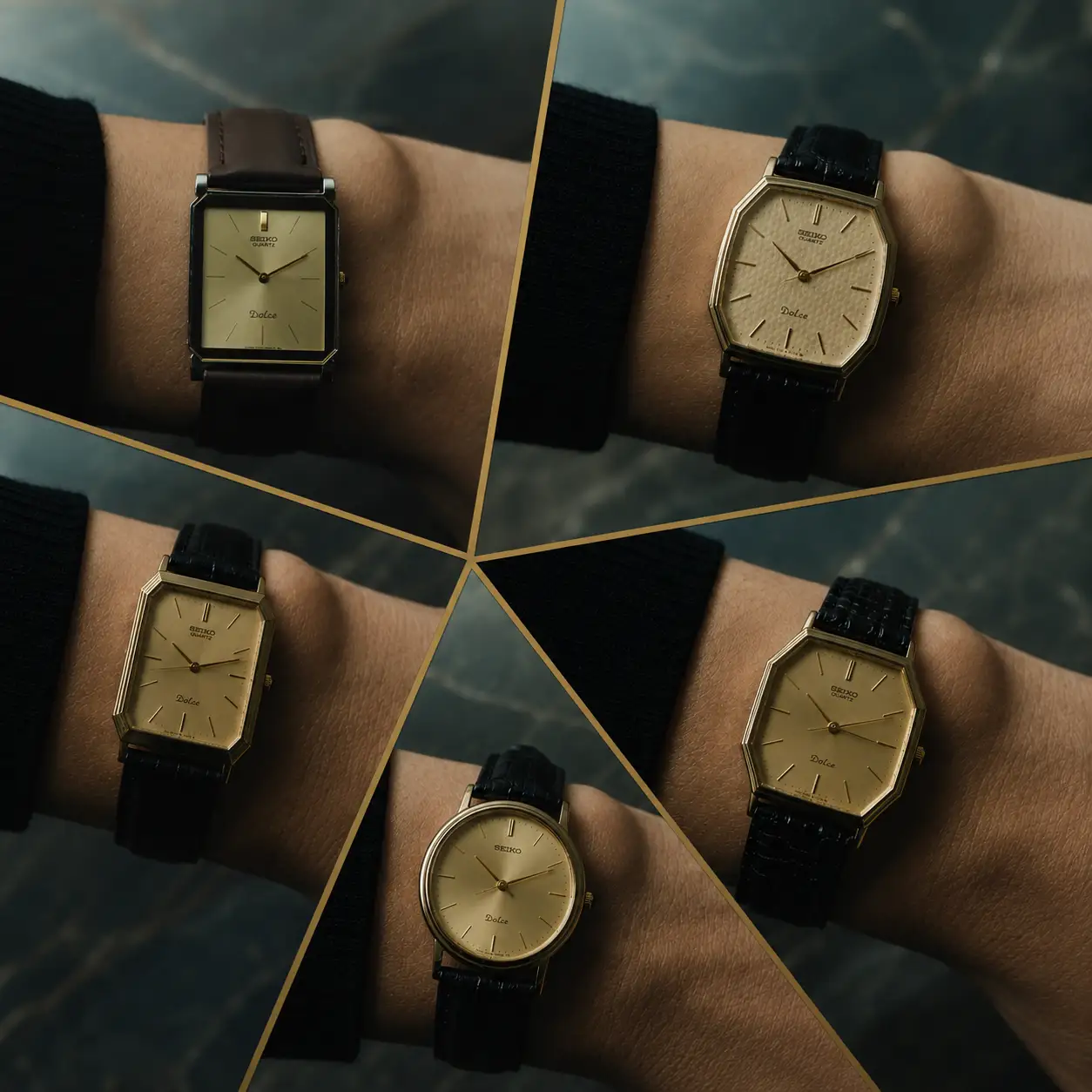 時*雨様 SEIKO Dolce ゴールド クォーツ腕時計　ビンテージ SEIKO Dolce Collection】1980～1990年代を彩った、日本製ドレス