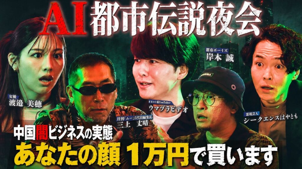 【都市伝説】中国で始まった”顔の売買”がヤバすぎる…画像生成AIが写した”いるはずのない人”  ウマヅラビデオ×都市ボーイズ 岸本誠×シークエンスはやとも×三上丈晴× 渡邉 美穂
